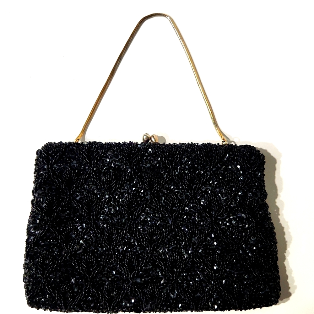 Vintage 1950's Walborg Gorgeous Black Beaded Evening Bag - Picture 14 of 14